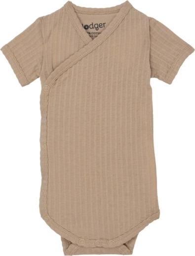 Combinaison Lodger à manches courtes seersucker beige 68