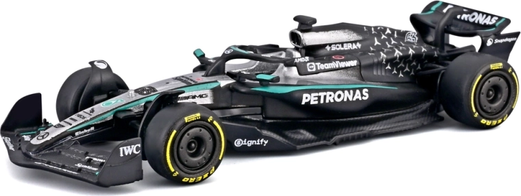 Modèle Bburago Formule 1 Mercedes-AMG Petronas W16 (2025) George Russell #63 1:64 en blister