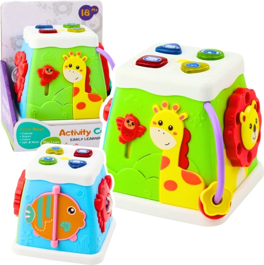 Cube éducatif interactif multifonction avec lumières et sons