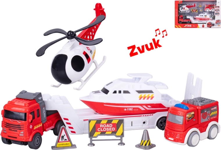 Set de jeu de pompiers avec camion 30 cm avec lumières et sons
