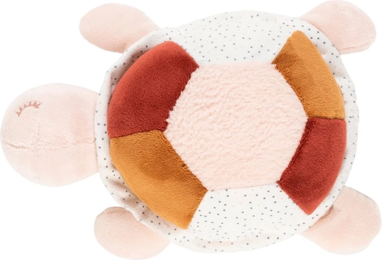 Nattou peluche tortue Lapidou avec activités rose 19 cm