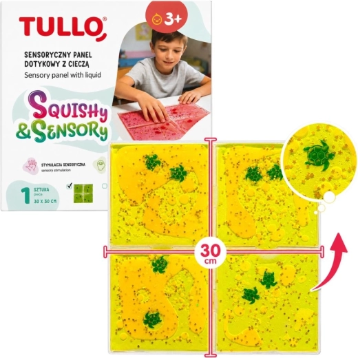 Panneau sensoriel tactile Tullo avec liquide jaune