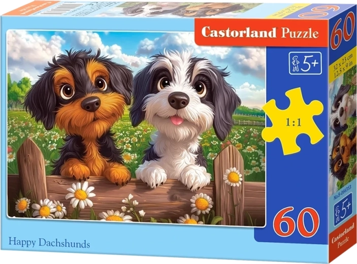 Puzzle Teckels heureux – 60 pièces