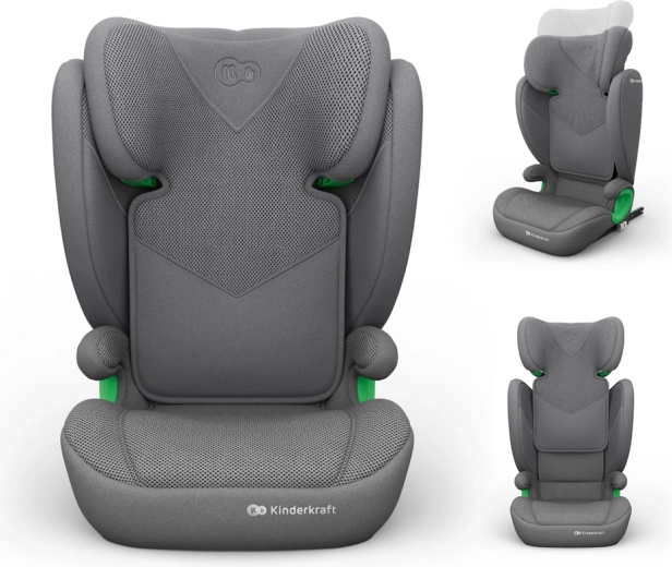 Siège auto Kinderkraft Junior fix 2 plus i-Size gris (100–150 cm)