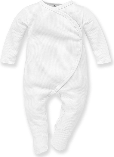 Pinokio grenouillère Lovely Day à manches longues, côtelée, blanche (taille 68)