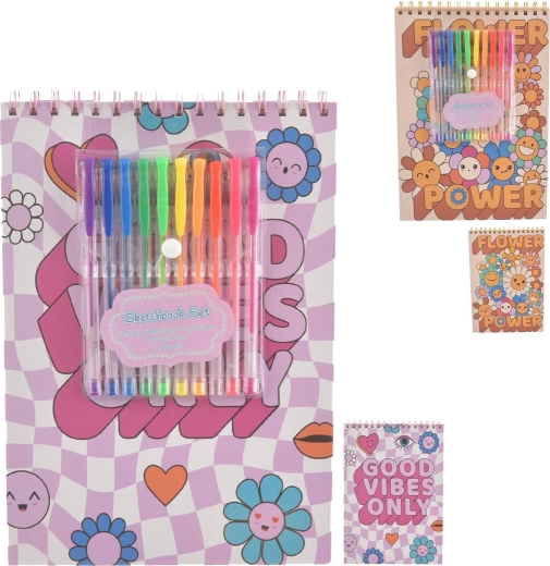 Kit créatif : carnet de croquis et stylos gel (2ASS)