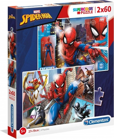CLEMENTONI Puzzle Spiderman : En action 2x60 pièces