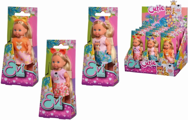 Poupée Evi Love Cutie avec serre-tête animal - 1 pièce