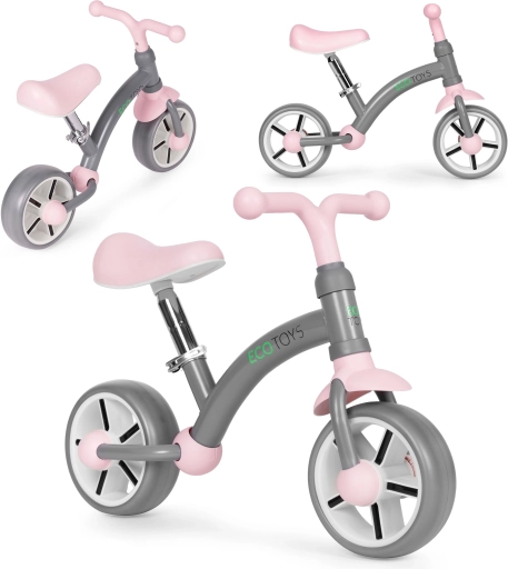 Draisienne ECOTOYS avec roues en EVA et selle réglable, grise