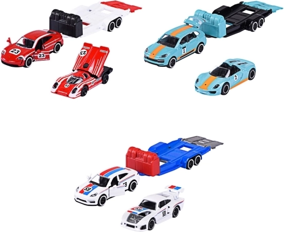 Majorette Porsche avec remorque 1:64 – ensemble de modèles en métal