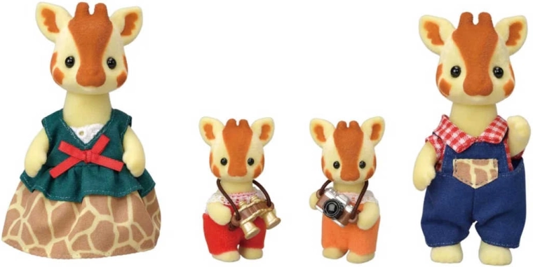 Famille de girafes de quatre personnes