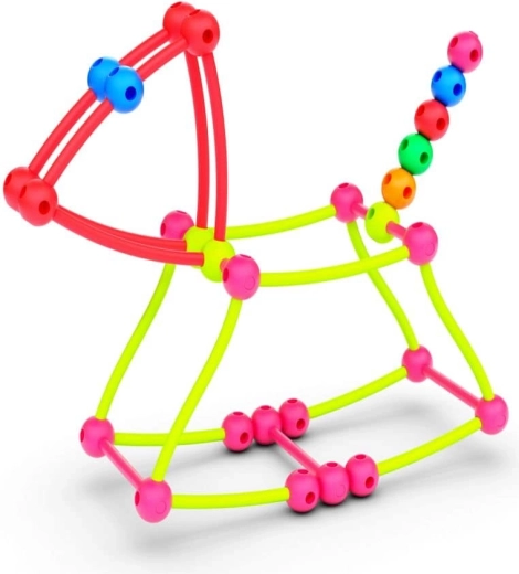 Tiges flexibles et connecteurs colorés pour modèles 3D