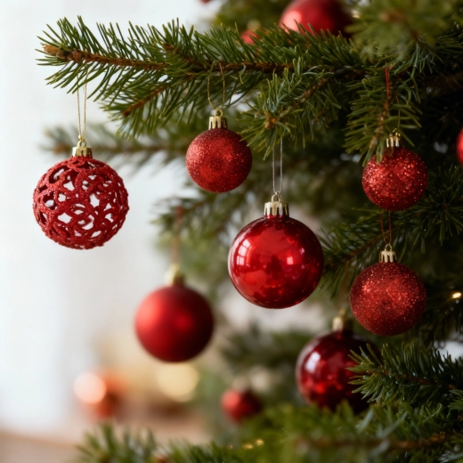 Ensemble de décorations de Noël rouges avec cimier en forme d’étoile, 101 pièces