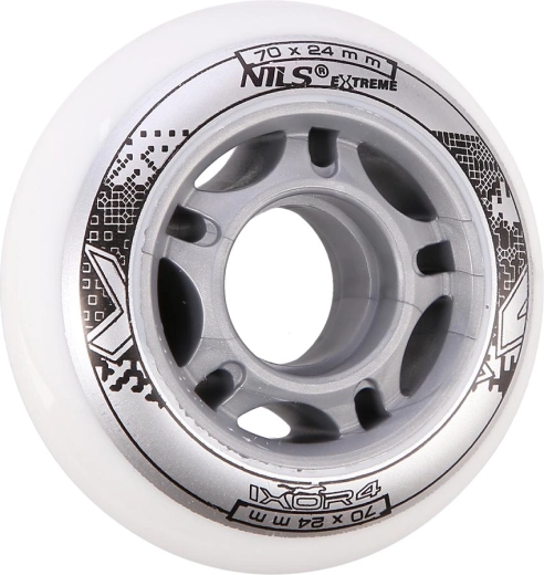 Roues pour rollers en ligne NILS EXTREME PU 70 × 24 blanches (4 pcs)