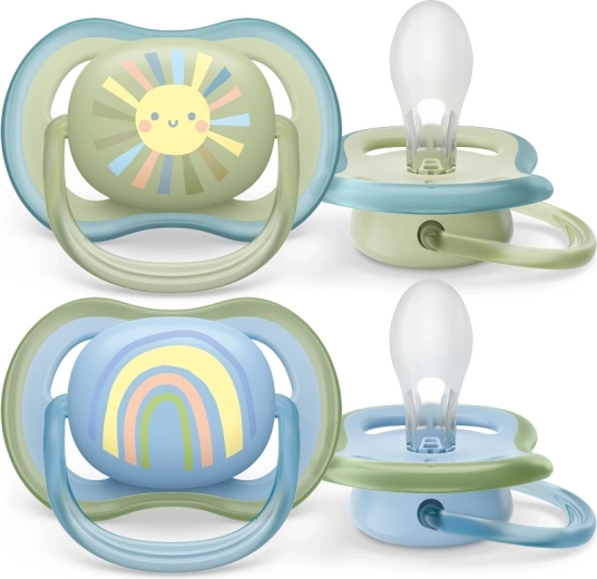 Philips Avent sucette Ultra Air avec motif arc-en-ciel, 0–6 mois, 2 pcs
