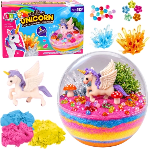 Kit créatif pour faire pousser des cristaux – terrarium licorne avec lumières - 1 pièce
