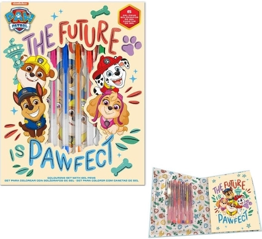 Set de fournitures d’écriture avec 6 stylos gel et carnet ligné PAW PATROL