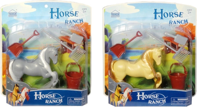 Figurine de petit cheval avec ensemble de nettoyage de la crinière et de la queue