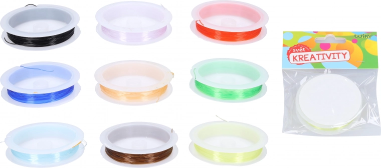 Fil élastique coloré pour perles 0,6 mm, 7 m (9 couleurs)