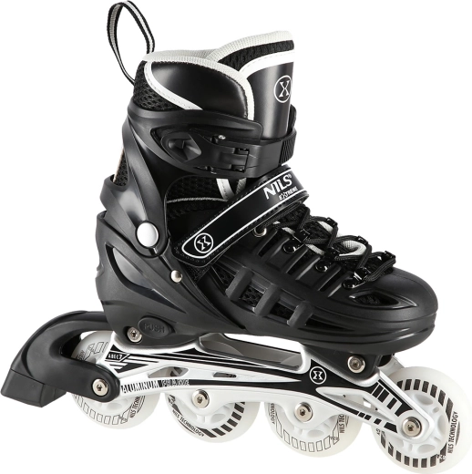 Patins pour enfants 4-en-1 NILS Extreme NH10905 – patins réglables en ligne, sur glace et à roulettes (quad) avec roues LED – S (31-34)