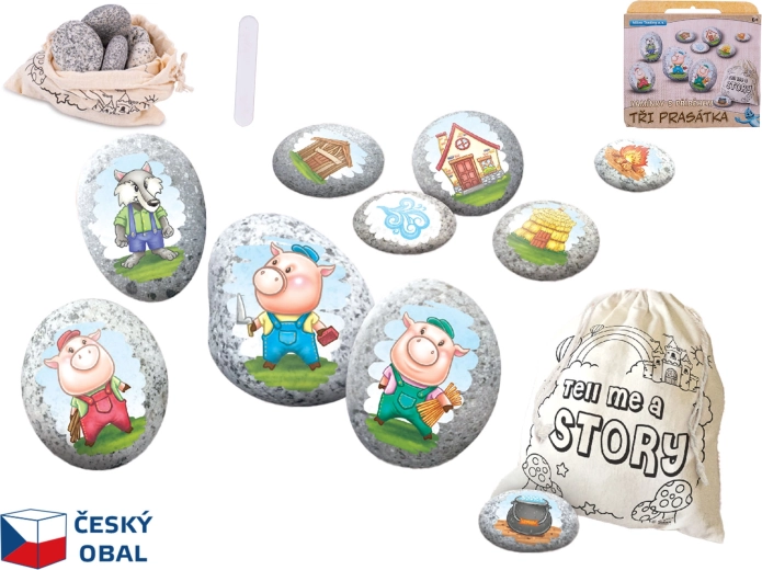 Kit créatif de galets Les Trois Petits Cochons