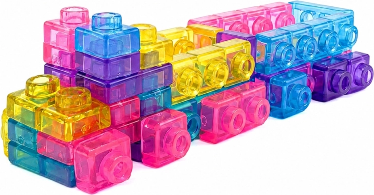 Pièces transparentes aux couleurs vives