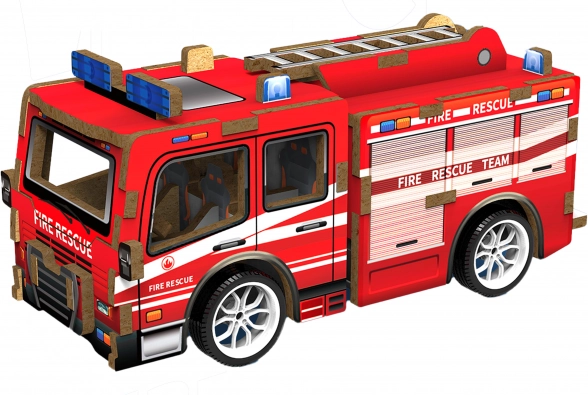 Puzzle 3D en bois Camion de pompiers 12 cm