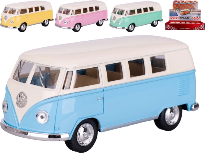 Modèle réduit métallique Kinsmart Volkswagen Classic Bus 1962 à rétrofriction, 13 cm