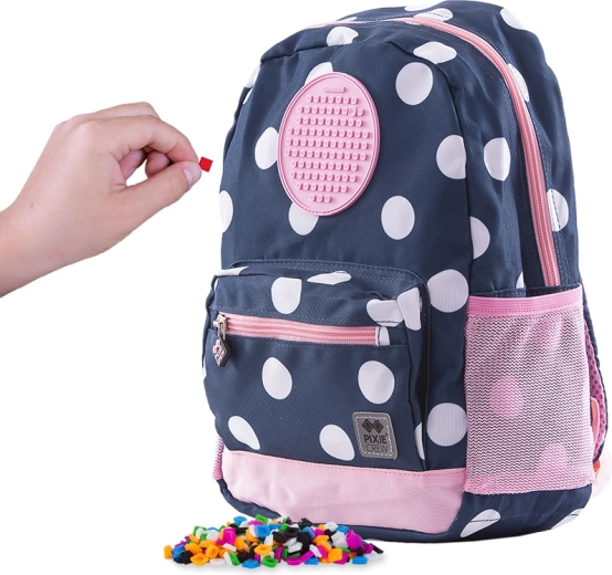 Sac à dos enfant Pixie Crew bleu à pois blancs