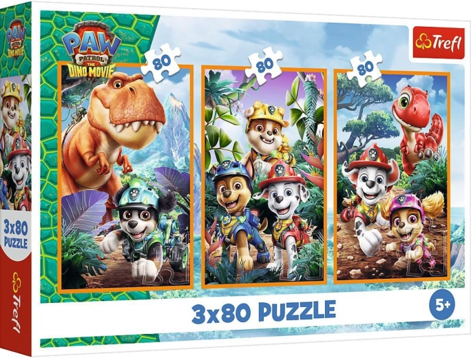 Puzzle 3 en 1 Pat' Patrouille : héros dinosaures (3 × 80 pièces)