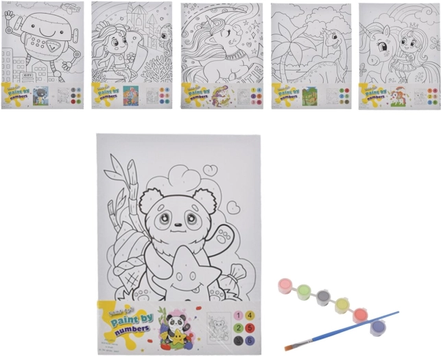 Kit créatif de peinture par numéros 30 × 40 cm (8 pcs, mix de motifs)
