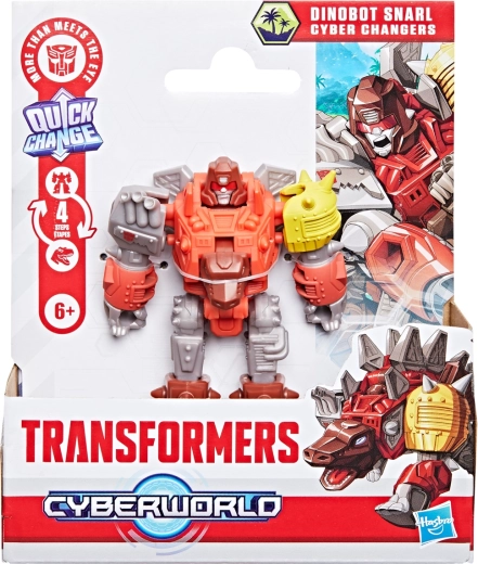 Hasbro Transformers Cyber Changers – Dinobot Snarl, transformation en 4 étapes