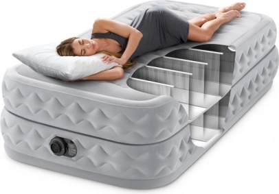 Matelas gonflable Dura-Beam Twin avec pompe intégrée