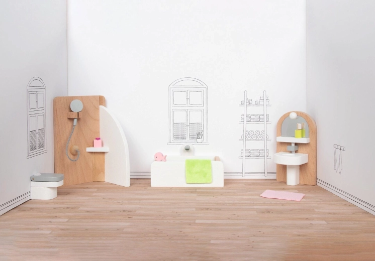 Meuble de salle de bains pour maison de poupée Goki