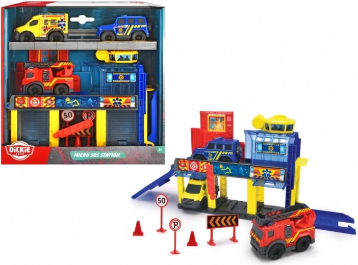 Dickie Toys SOS mini station de secours avec 3 véhicules Mercedes‑Benz