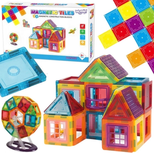 woopie construction magnétique 3D avec panneaux en néodyme, 70 pièces