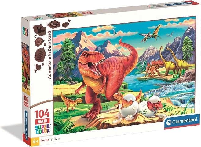 Clementoni maxi puzzle 104 aventure au pays des dinosaures