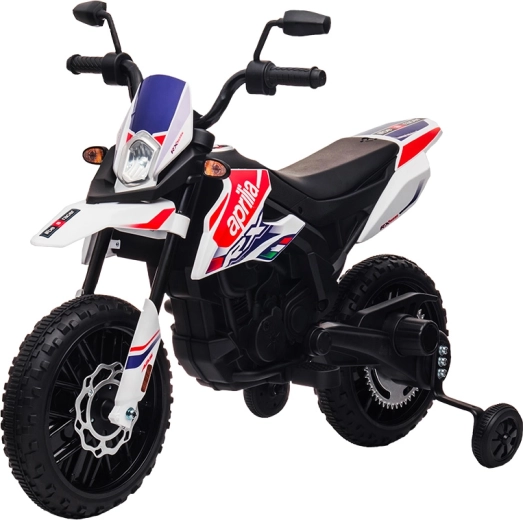 Moto électrique pour enfants Aprilia RX-125 blanche