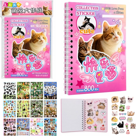 Carnet d’autocollants avec des mèmes de chats et 800 autocollants