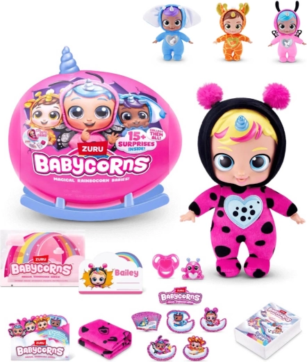 ZURU Rainbocorns Babycorns série 1 bébé avec accessoires (15+ surprises) - 1 pièce