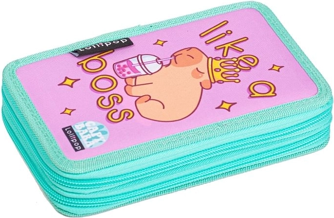 Trousse textile LizzyCard capybara, 2 compartiments