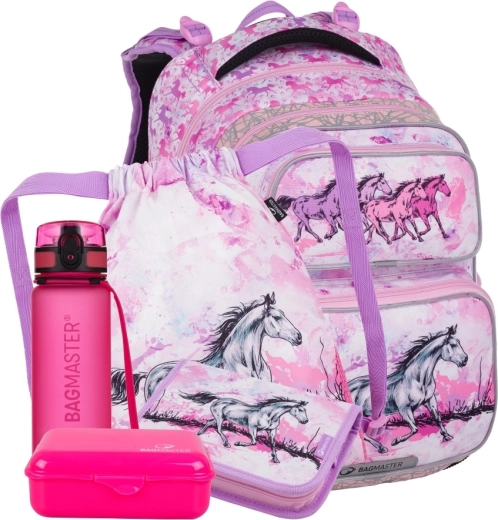 Ensemble scolaire Bagmaster pour filles (CP) avec motif chevaux