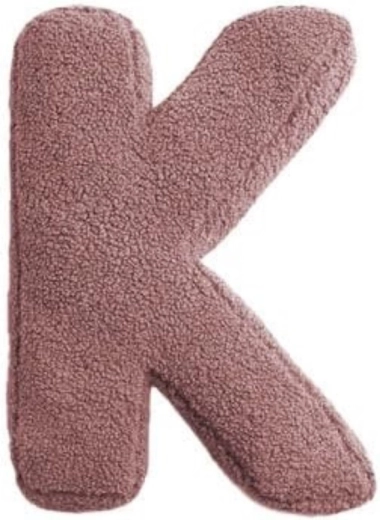 Lettre en peluche Mealini K rose - 1 pièce