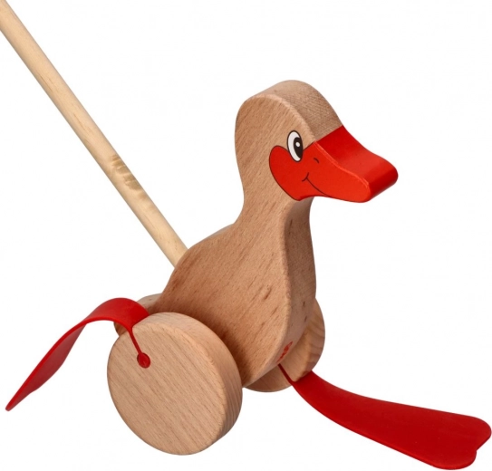 Canard en bois à pousser pour enfants