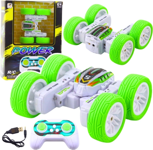 Voiture RC cascadeuse 360° 1:32 verte