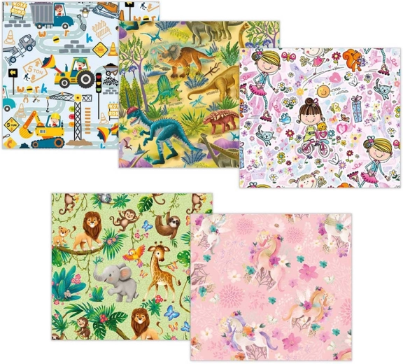 Papier cadeau avec motifs enfants 100 × 70 cm (2 feuilles) - 1 rouleau