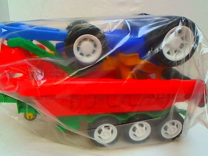 Bulldozer pour enfants avec remorque et poignée de guidage