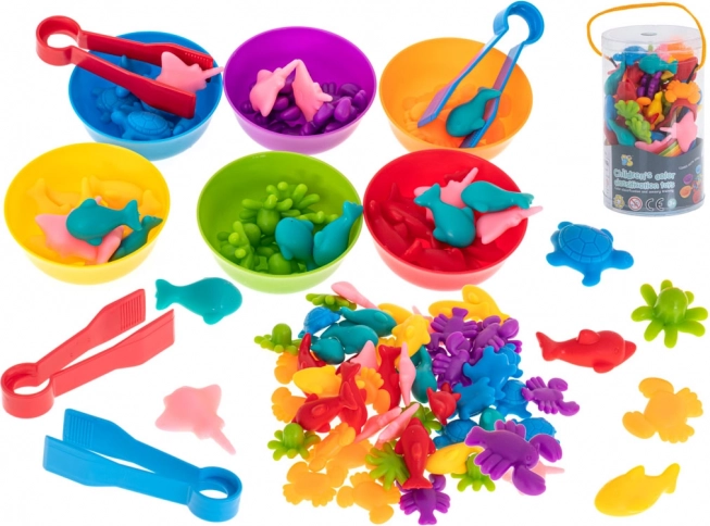 Jeu éducatif Montessori pour apprendre à compter – Animaux marins