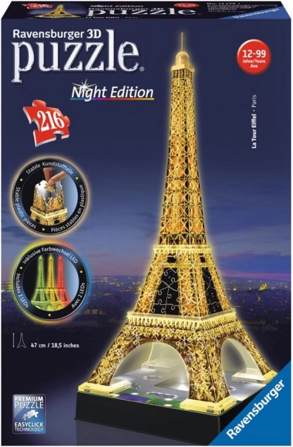 Puzzle 3D Tour Eiffel de nuit