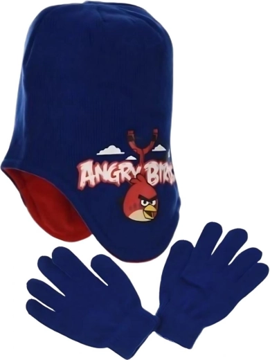 Ensemble bonnet et gants de couleur bleue